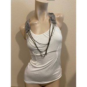 ❤ 3/$25 Miss Me Racerback Tank Embellished Straps Size S